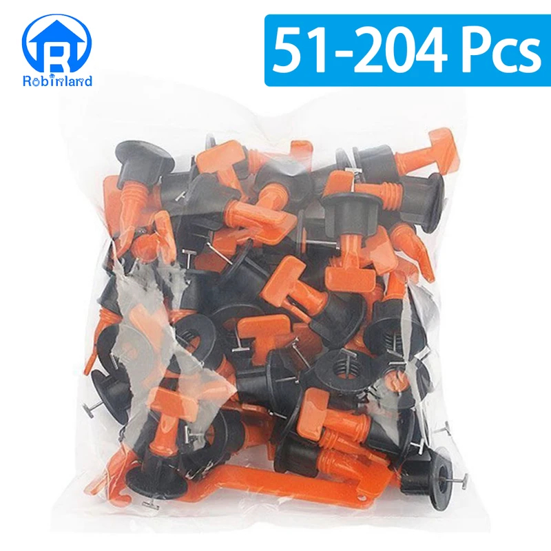 Tile Leveling Clip - 51-204 Stück Bodenfliesen-Nivelliersystem-Clips, Abstandshalter, Porzellan-Keramik-Nivellierer-Set für