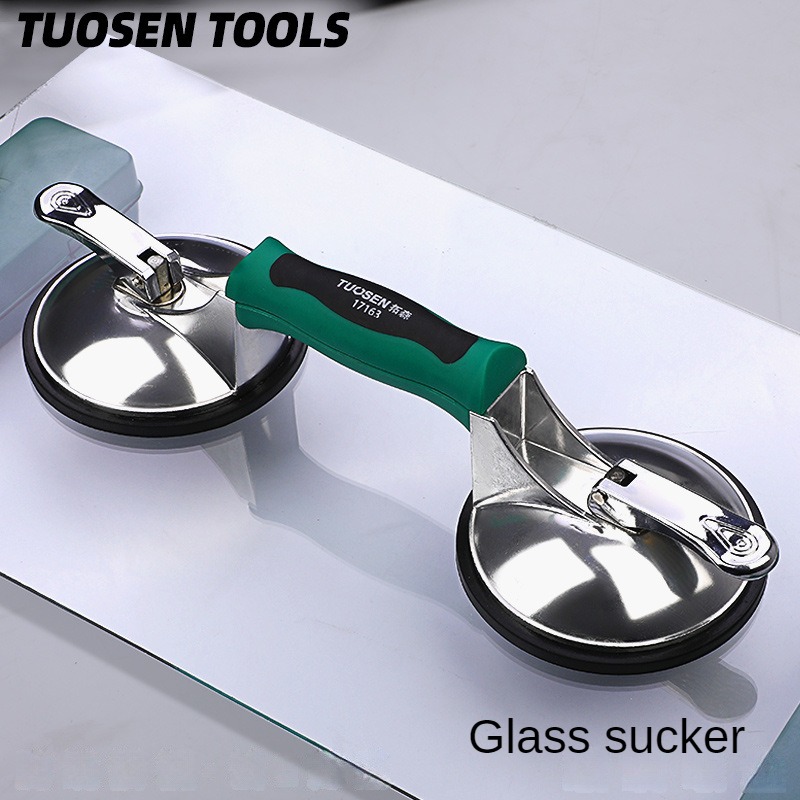 Home Improvement Contractors - Dreiklauen-Glassaugnapf mit Verdicktem Gummi und Aluminiumlegierungsklauen,
