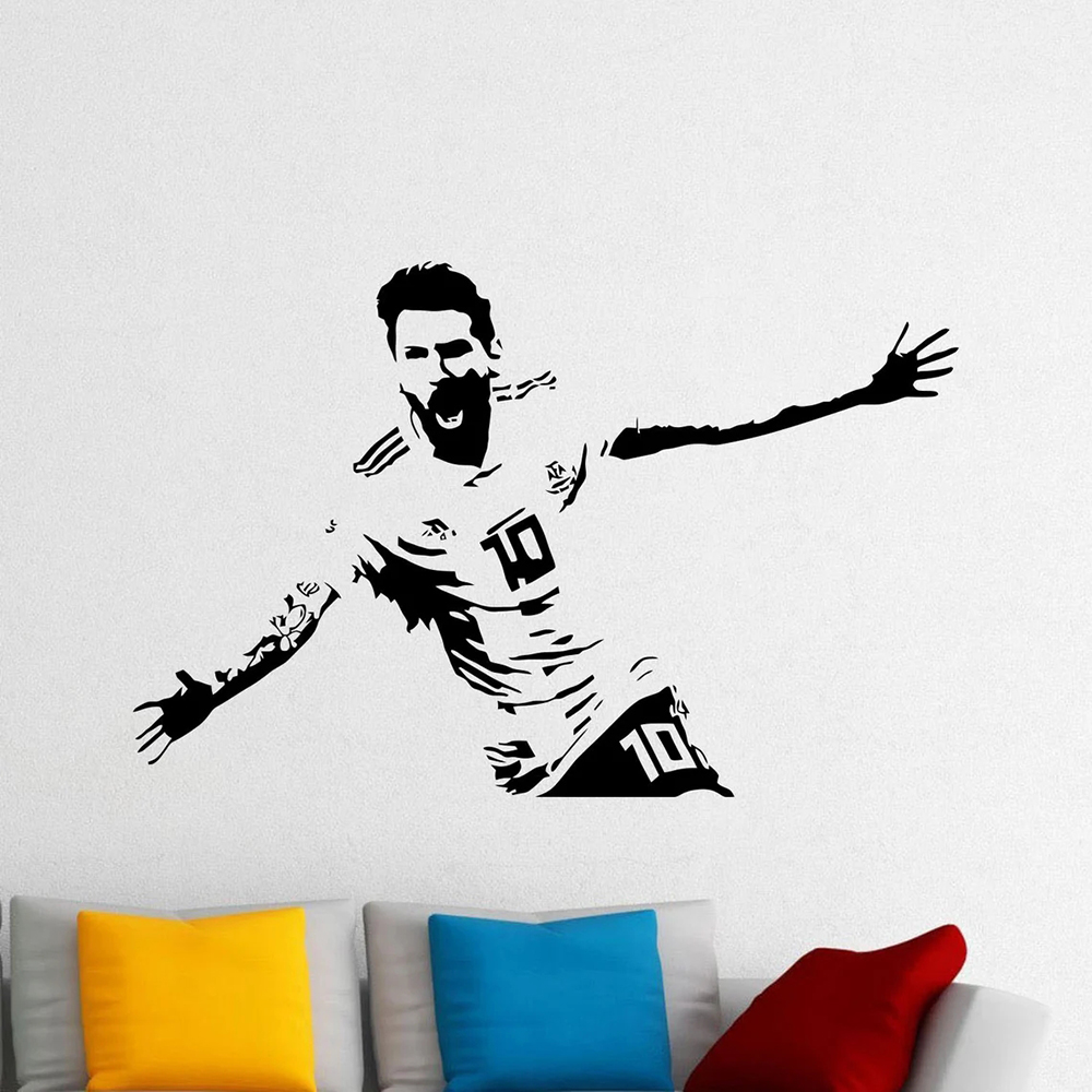 Vinyl Floor Plank - Messi Wandtattoo Vinyl Aufkleber Fußball Wanddekoration