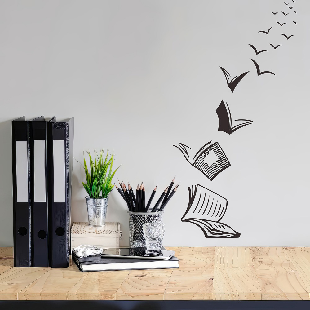 Vinyl Floor Plank - 1 Stück Bücher, Lehrbücher, Gedanken, Schlafzimmer,