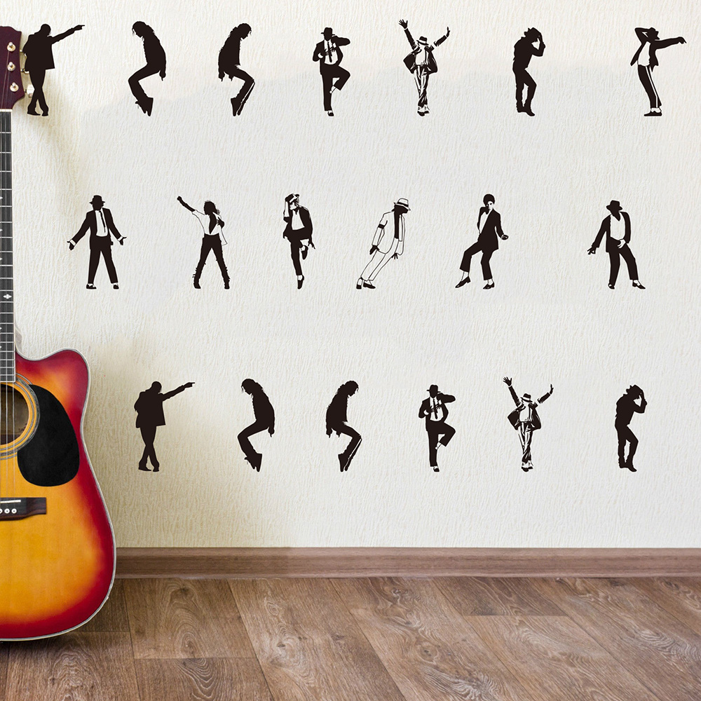 Vinyl Floor Plank - 13 Stück Michael Jackson Tänzer Wandaufkleber