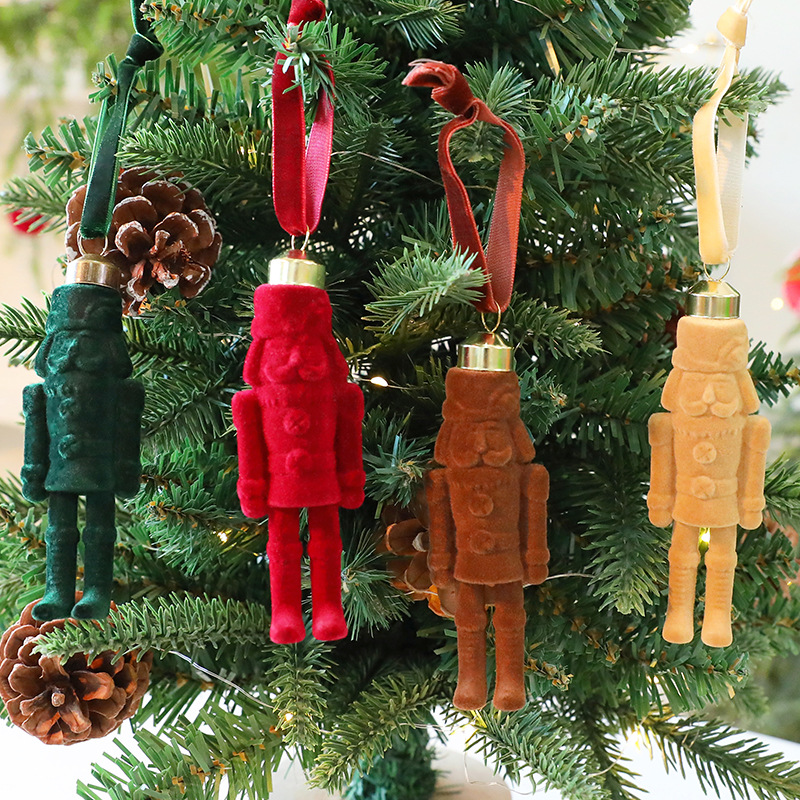 Home Improvement Store - Weihnachtsanhänger, bezaubernd, beflockt, Walnuss, Soldat, Stoff,